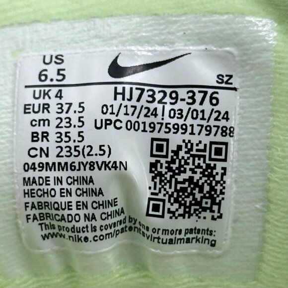 Women's Nike Air Max 1 '87 Vapor Green HJ7329-376 Size 6.5 - Picture 11 of 12